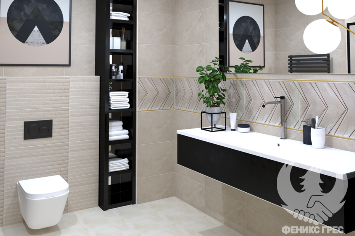 Artan Crema 33.3x55 серия плочки за баня