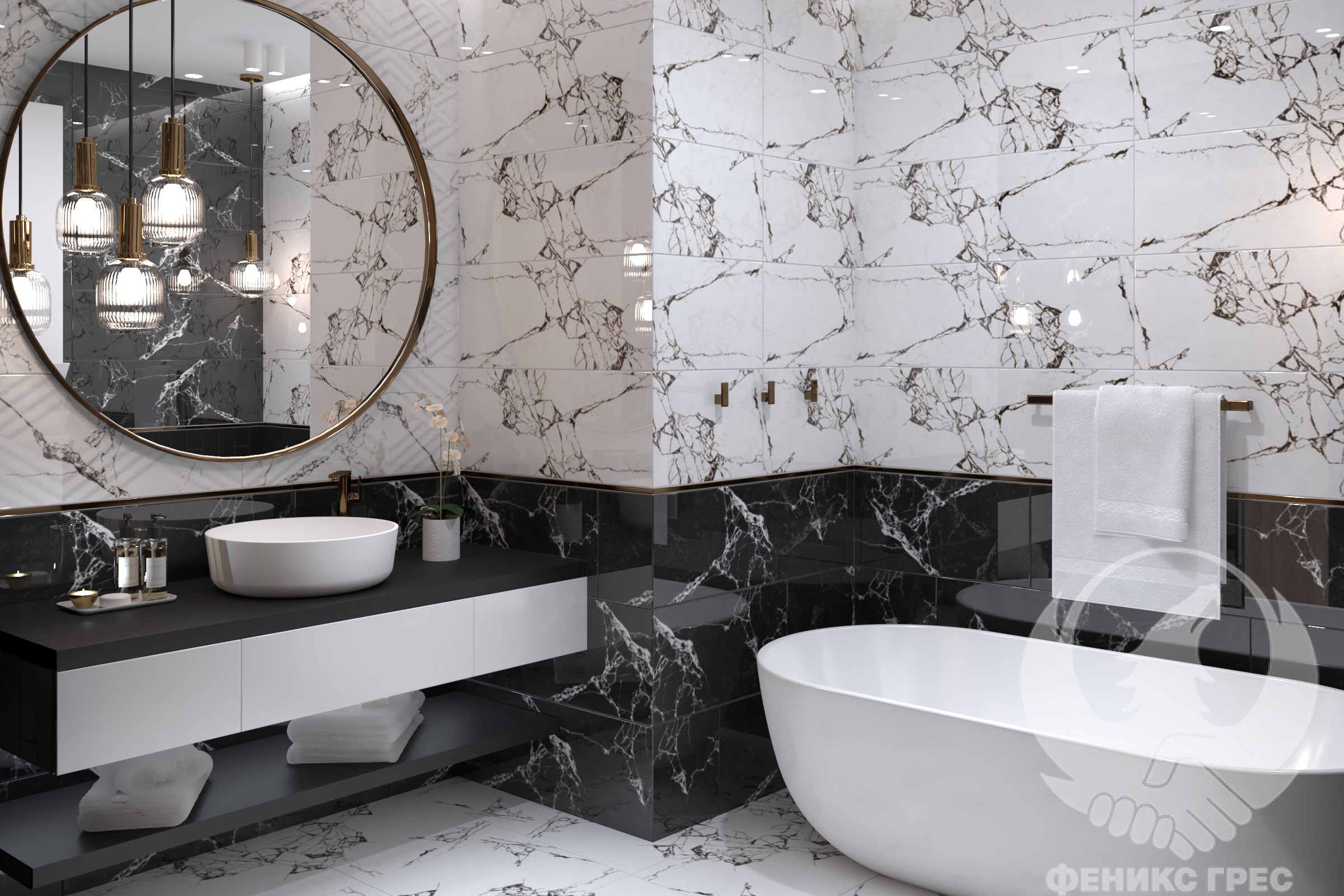 Vira Black 30×90 - Чар и изтънченост за банята