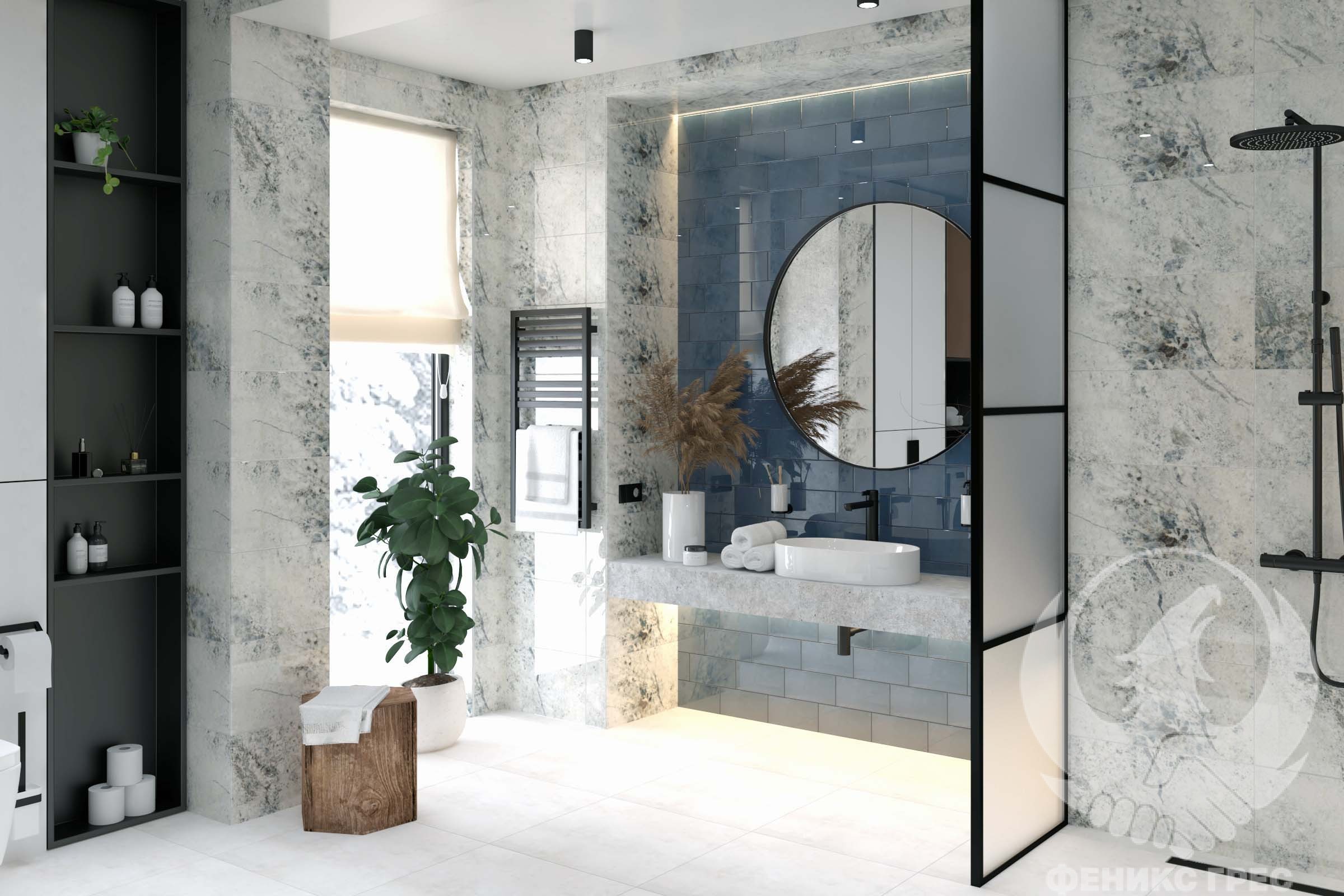 Baikal Blue 30×90 - Елитни баня плочки