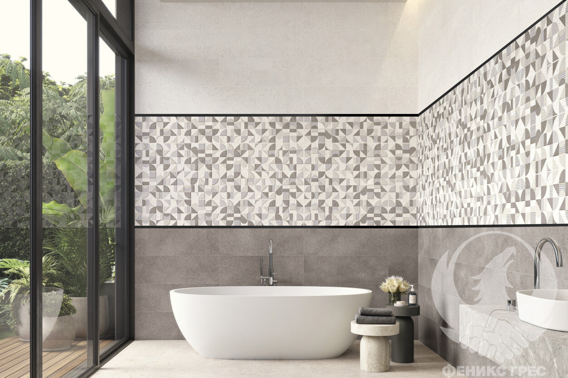 Плочки за баня Monza Gris 30x90