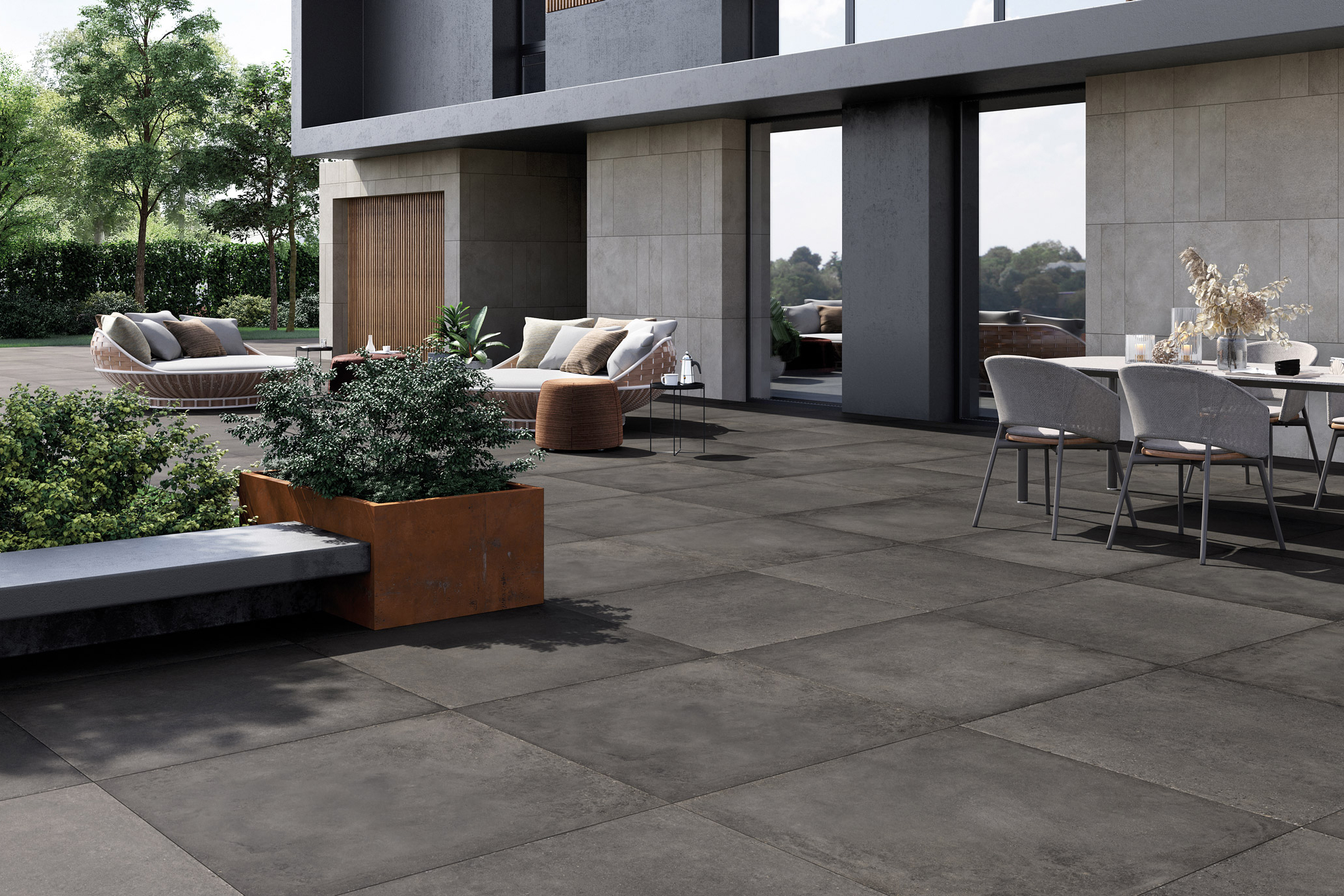 Гранитогрес Loft 80×80 — матов бетон дизайн