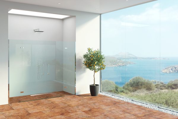 3d illustration of shower with panoramic view
