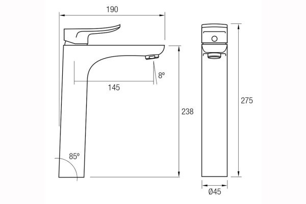 SAYRO GRIFO LAVABO ALTO CROMO SAY021